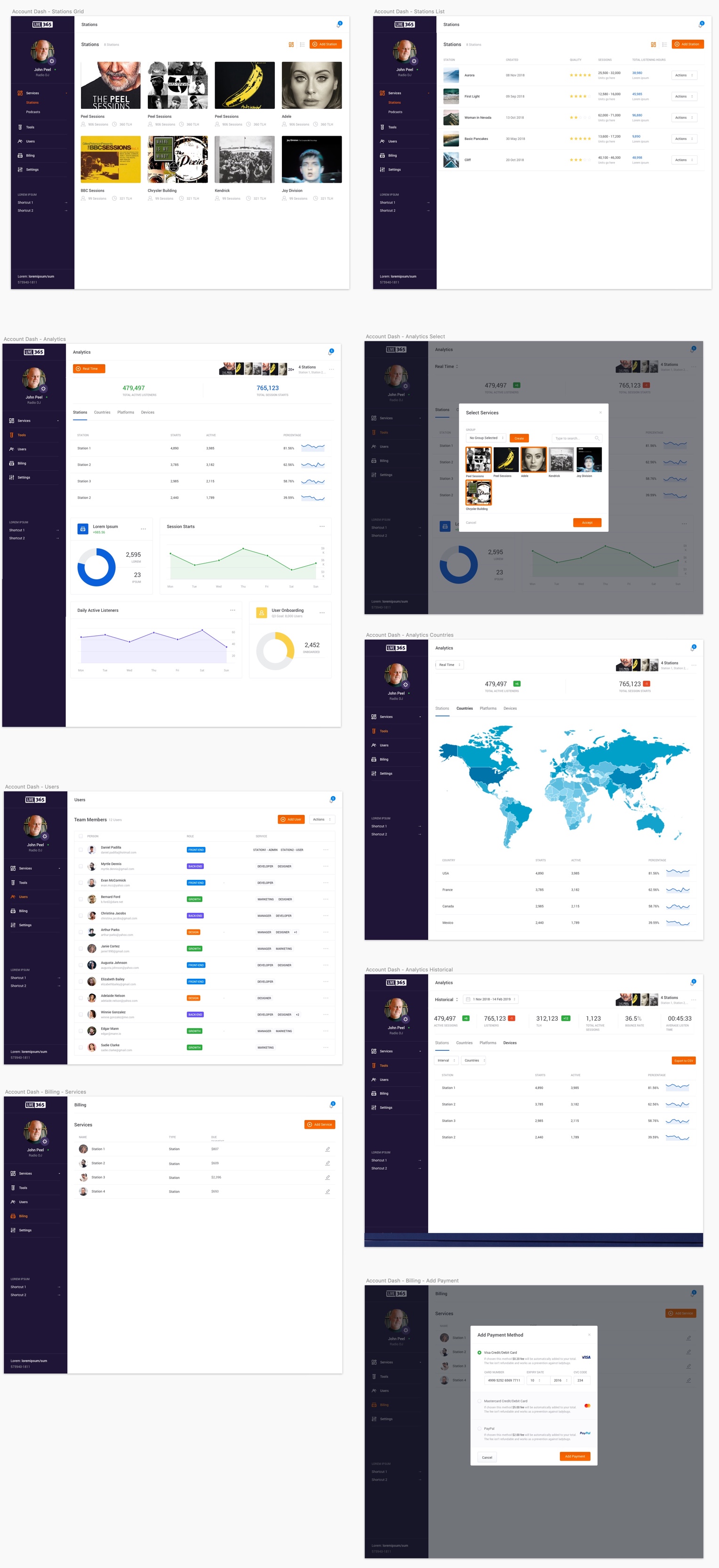 Live365 dashboard